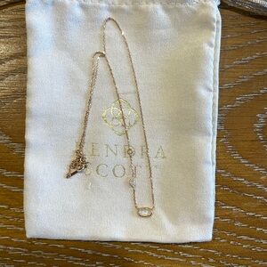 Kendra Scott Elisa 14K Rose Gold Aryn Necklace in Rainbow Moonstone